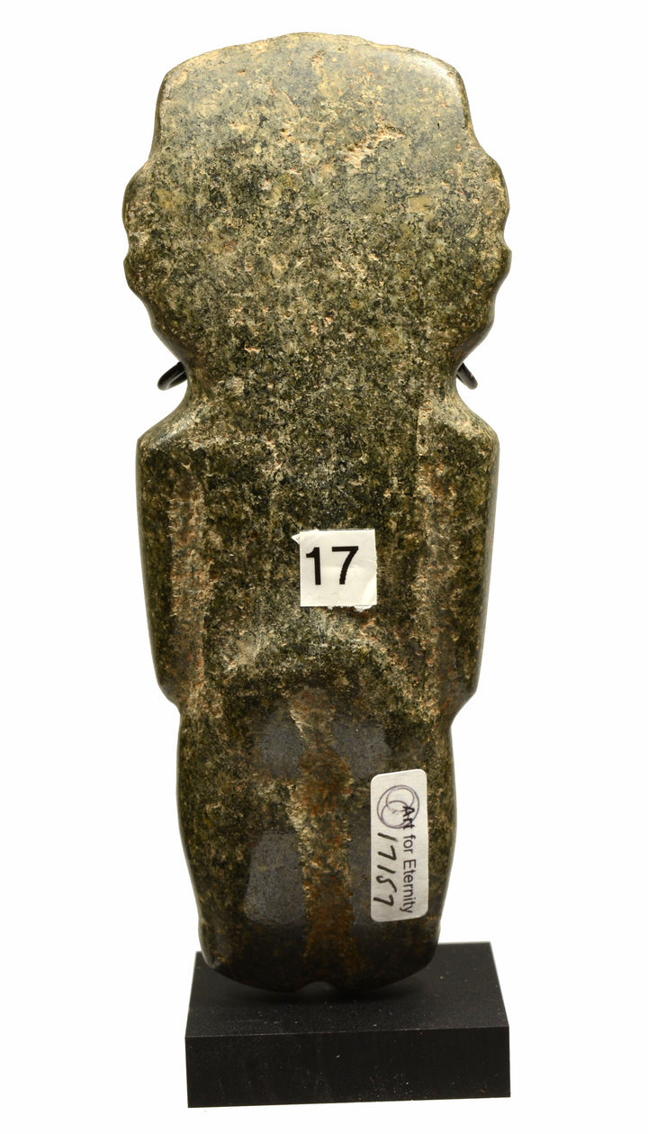 Pre-Columbian Mezcala Flecked Green Diorite Stone Standing Figure