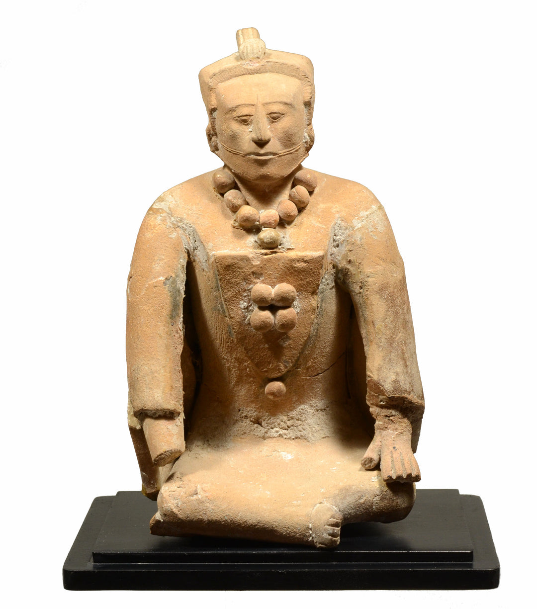 Pre-Columbian Mayan Pottery Seated Lord