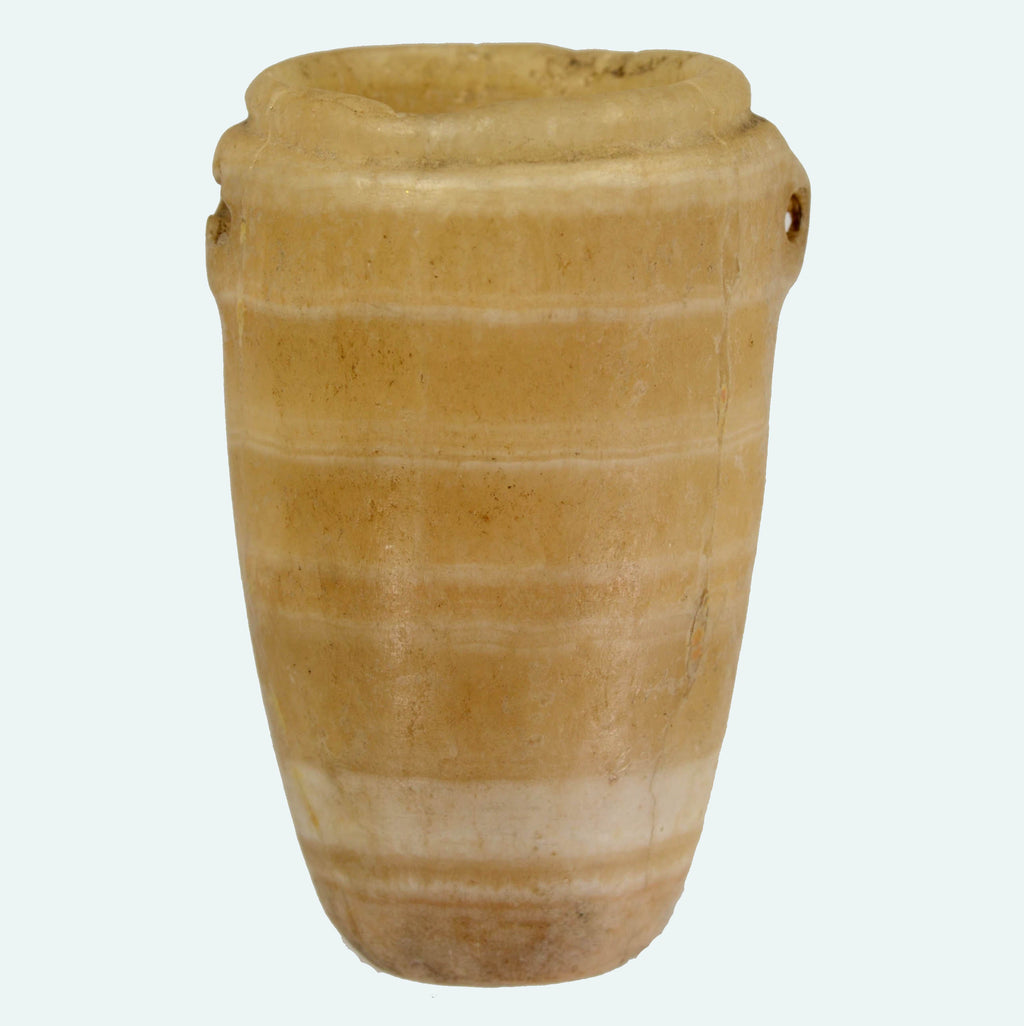 Ancient Egyptian Banded Alabaster Vessel