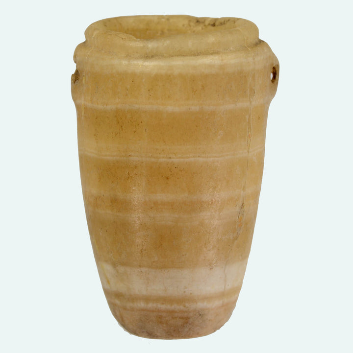 Ancient Egyptian Banded Alabaster Vessel