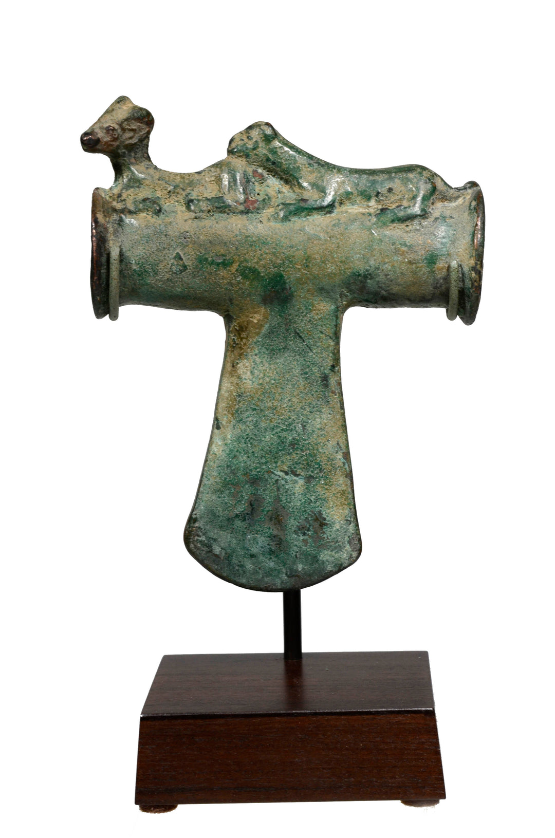 Ancient Near Eastern Bronze Axe Head With Hunt Scene