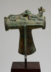 Ancient Near Eastern Bronze Axe Head With Hunt Scene
