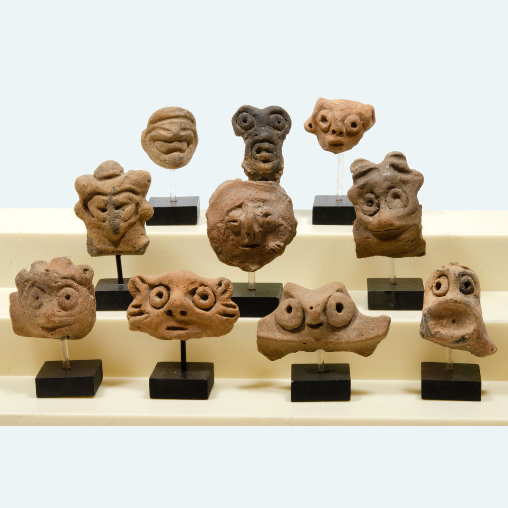 Pre Columbian Taino Indian Pottery Heads (10)