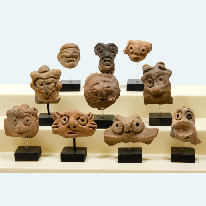 Pre Columbian Taino Indian Pottery Heads (10)