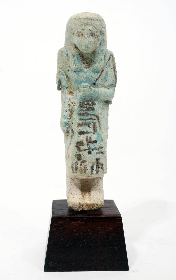 Egyptian Turquoise Faience Reis Overseer Ushabti for Userhatmes