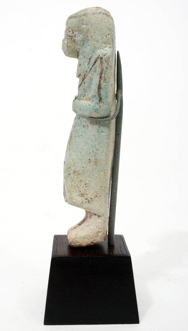 Egyptian Turquoise Faience Reis Overseer Ushabti for Userhatmes