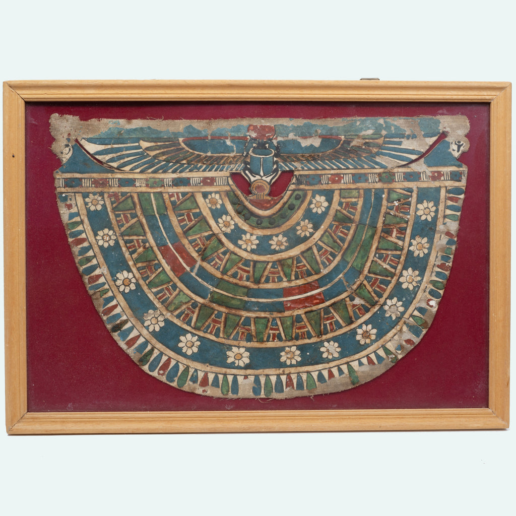 Egyptian Polychrome Painted Cartonnage Pectoral Panel