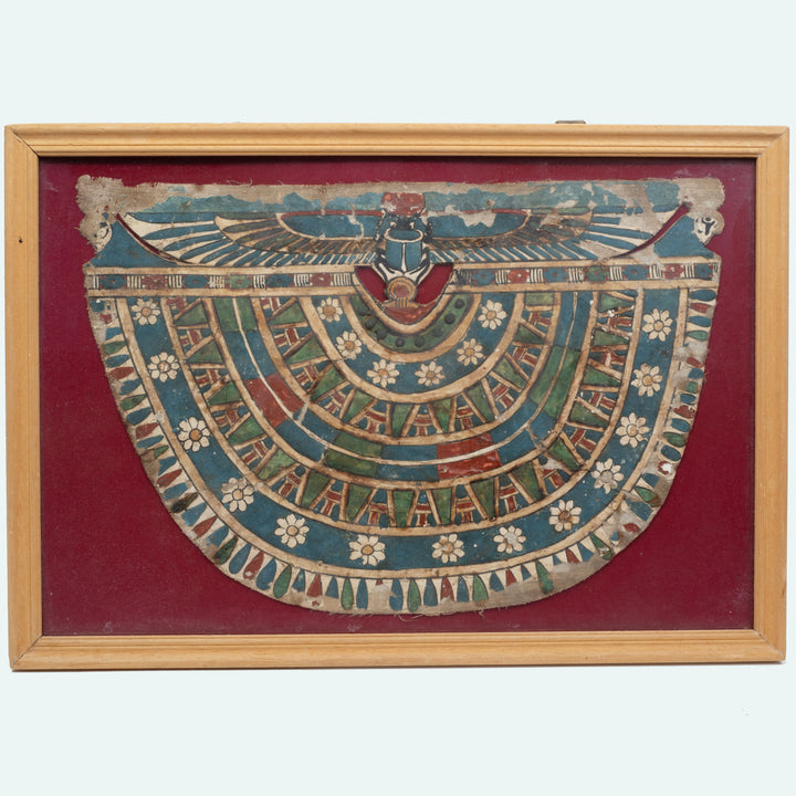 Egyptian Polychrome Painted Cartonnage Pectoral Panel