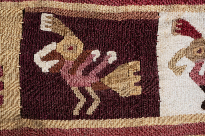 Chancay Figural Slit tapestry Textile Panel with Parrots