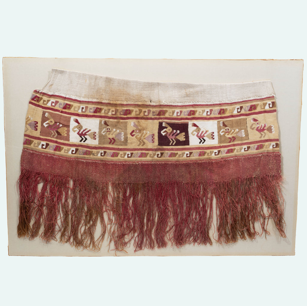 Chancay Figural Slit tapestry Textile Panel with Parrots