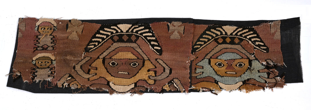 Chancay Textile Panel Fragment with Frontal Deities