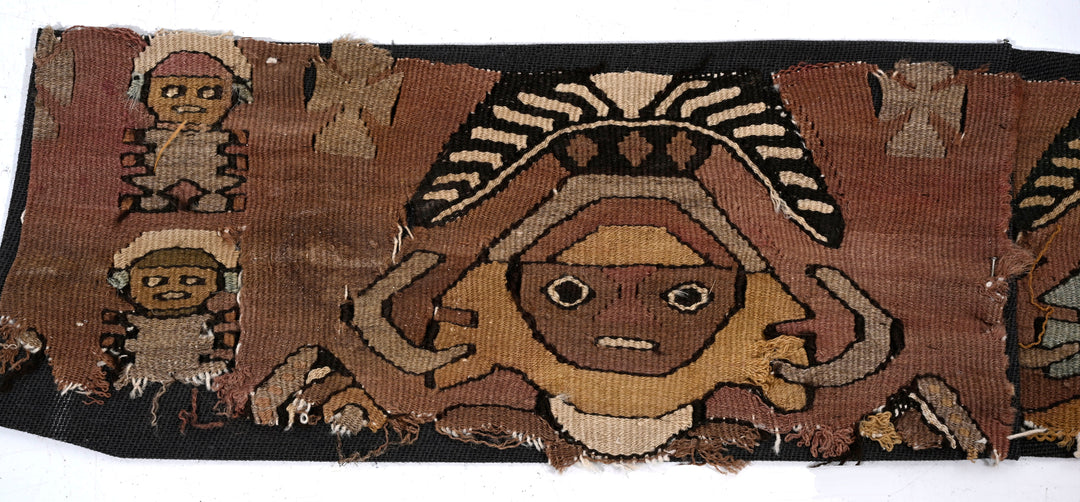 Chancay Textile Panel Fragment with Frontal Deities