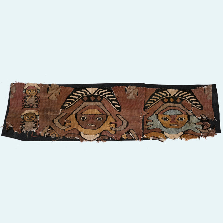 Chancay Textile Panel Fragment with Frontal Deities