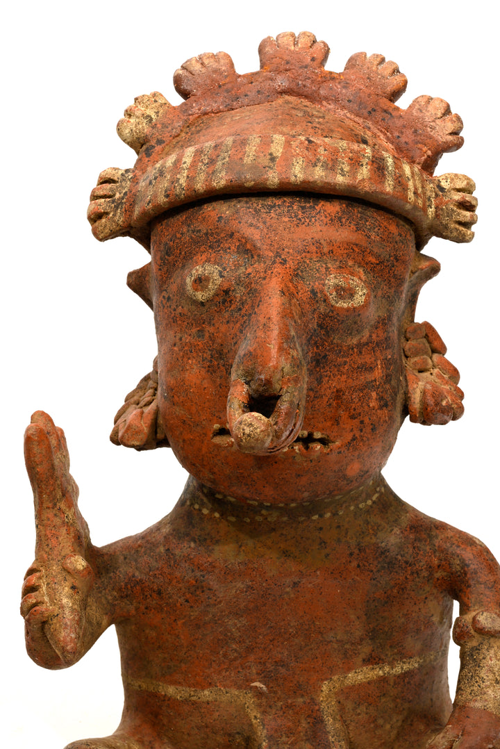 Fine Nayarit Seated Male Figure Holding a Mace