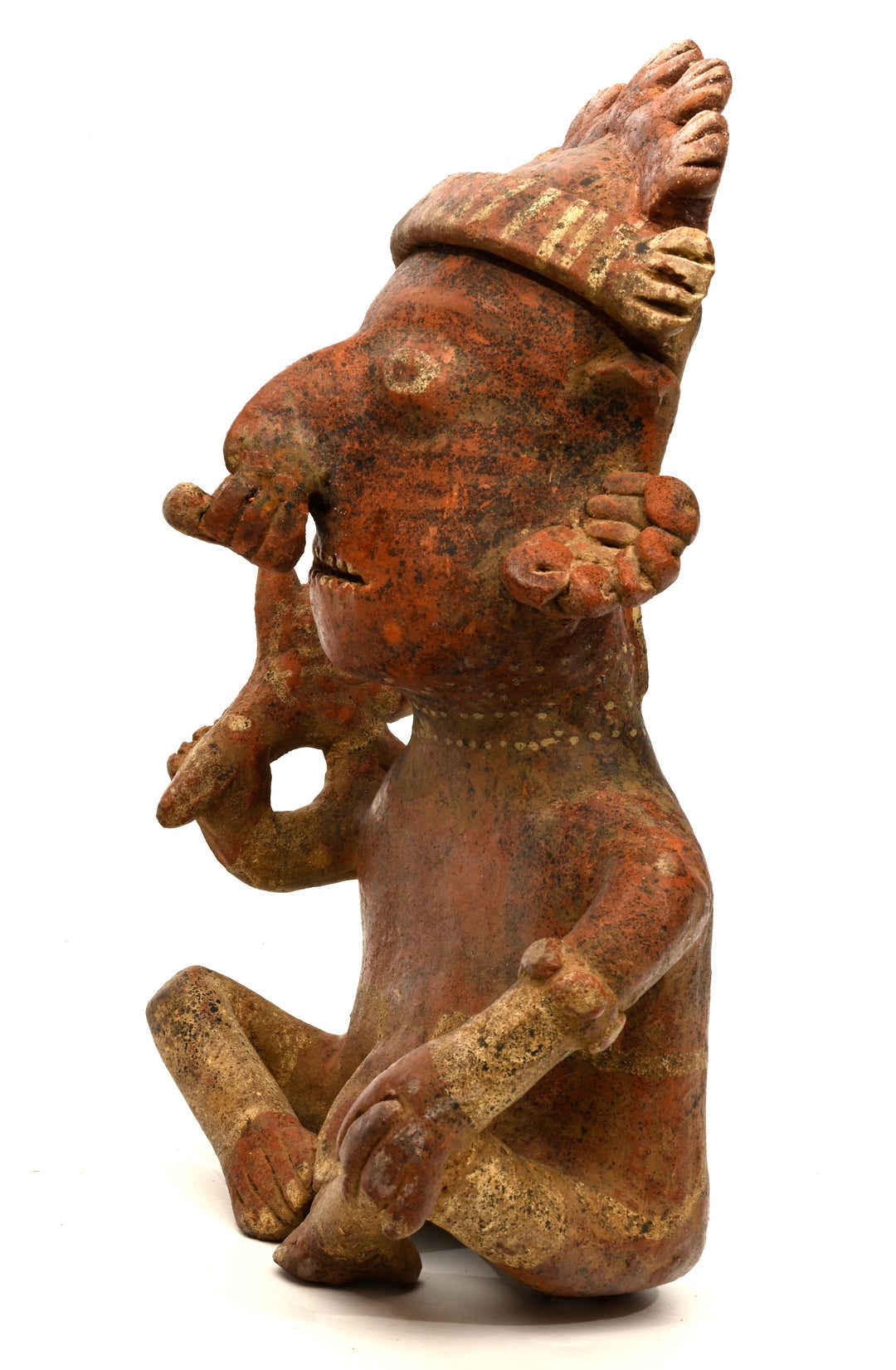Fine Nayarit Seated Male Figure Holding a Mace