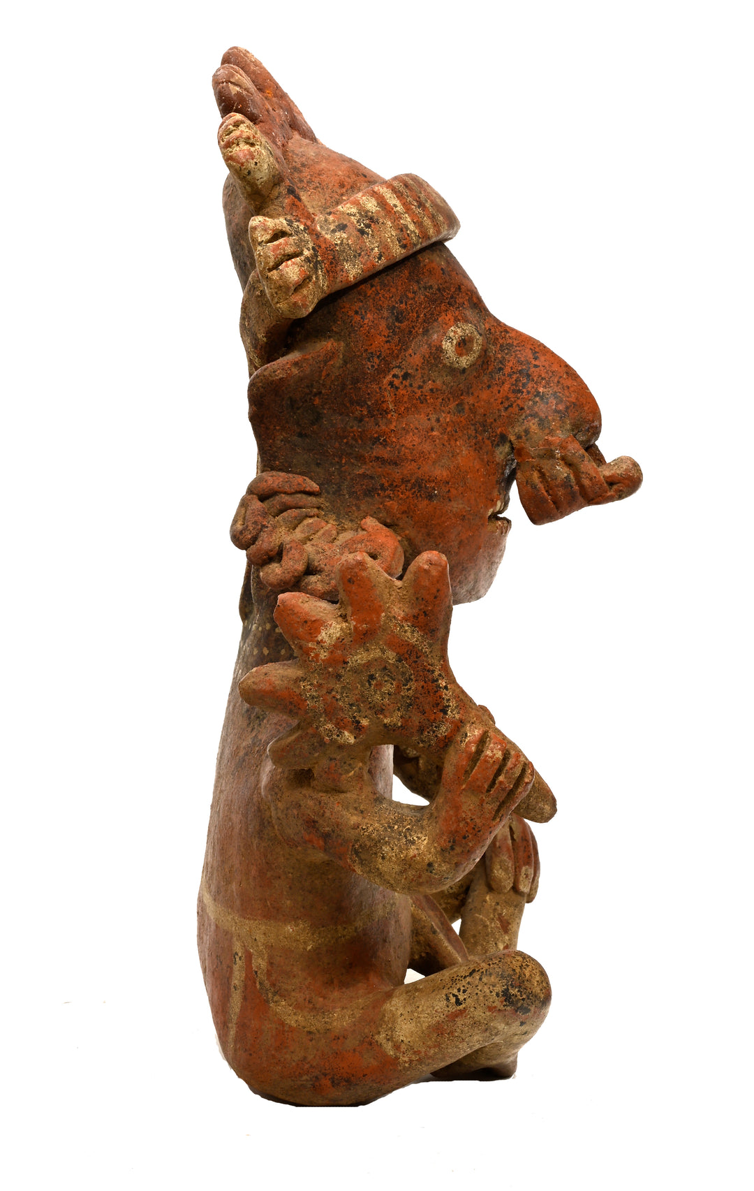 Fine Nayarit Seated Male Figure Holding a Mace