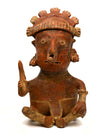 Fine Nayarit Seated Male Figure Holding a Mace