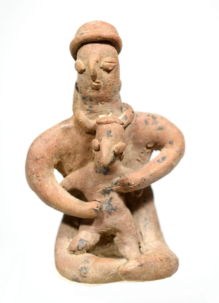Colima Seated Mother & Child Antidotal Figure
