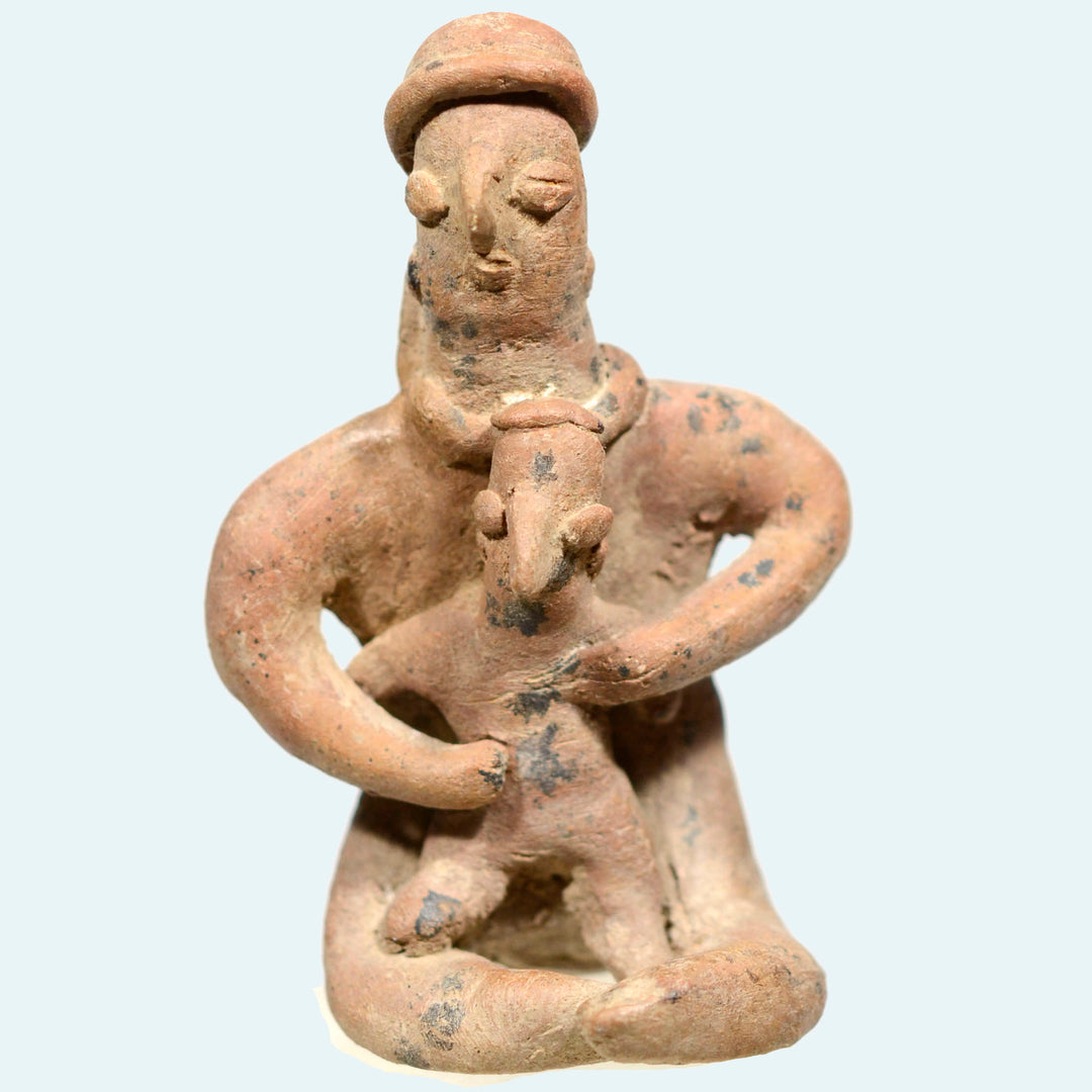 Colima Seated Mother & Child Antidotal Figure