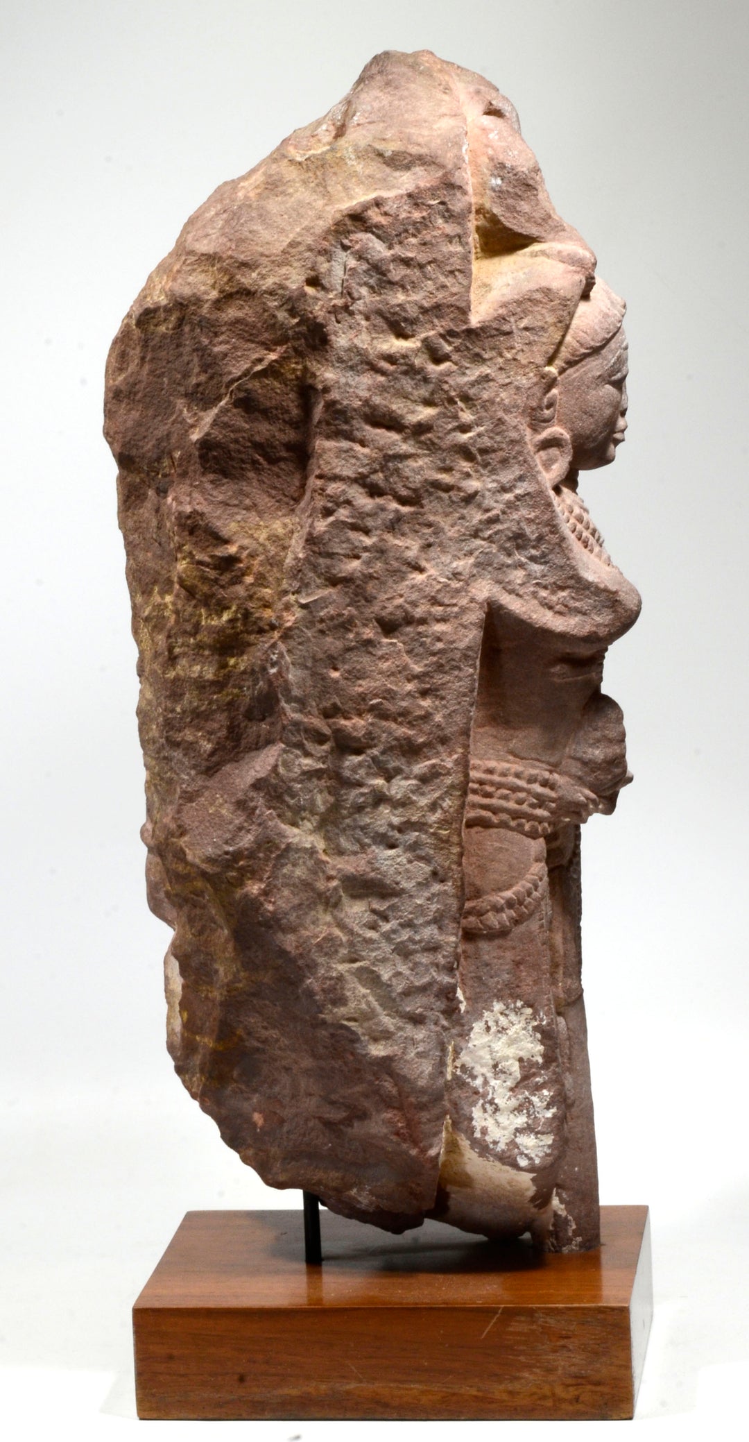 Indian Sandstone Architectural Element with Twin Yakshi