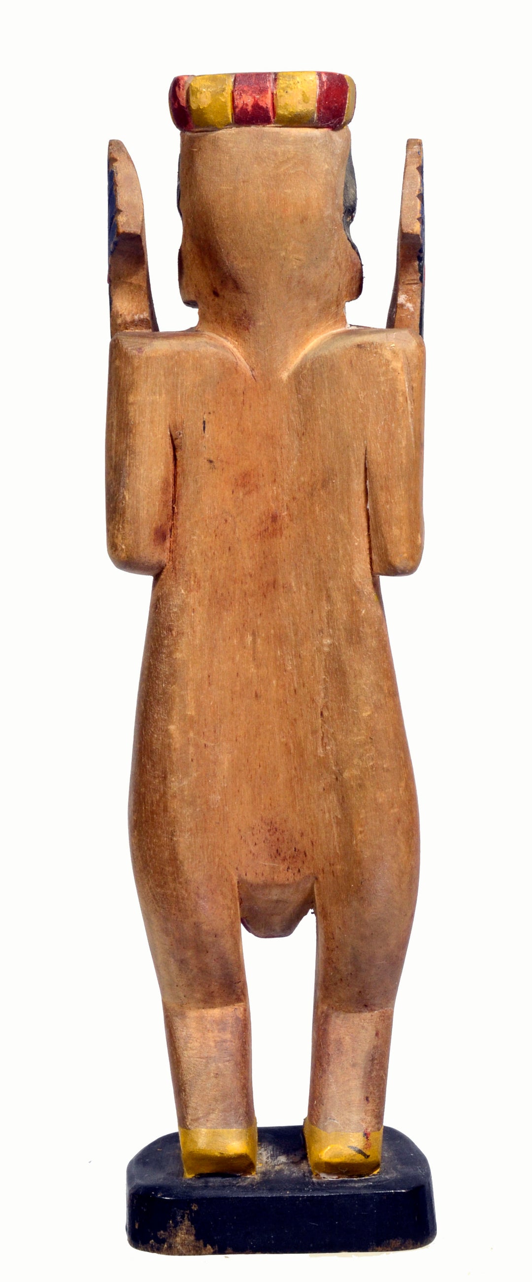 North West Coast Polychrome Painted Wood Standing Shaman