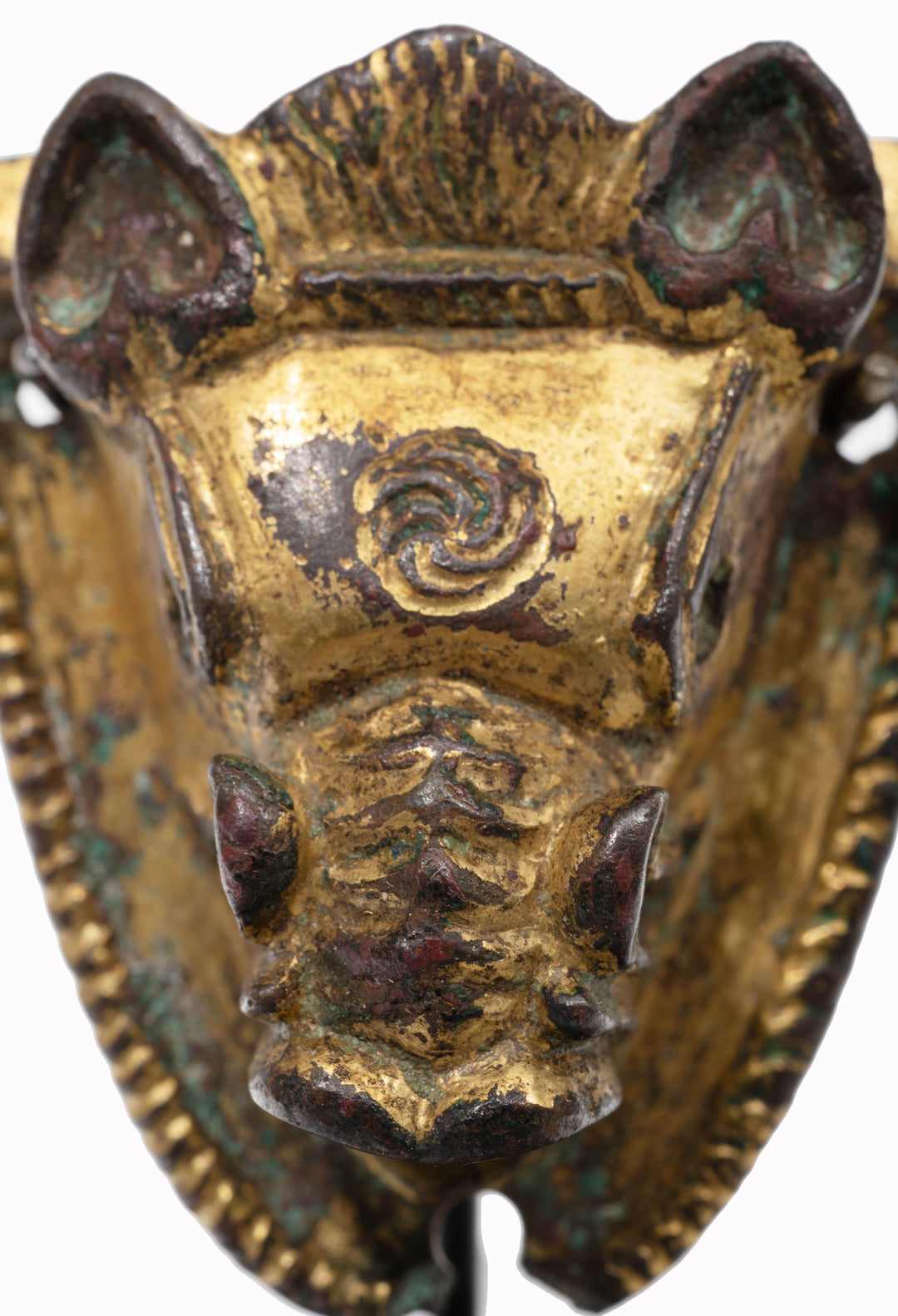 Ancient Roman Gilt Bronze Boar Head Attachment