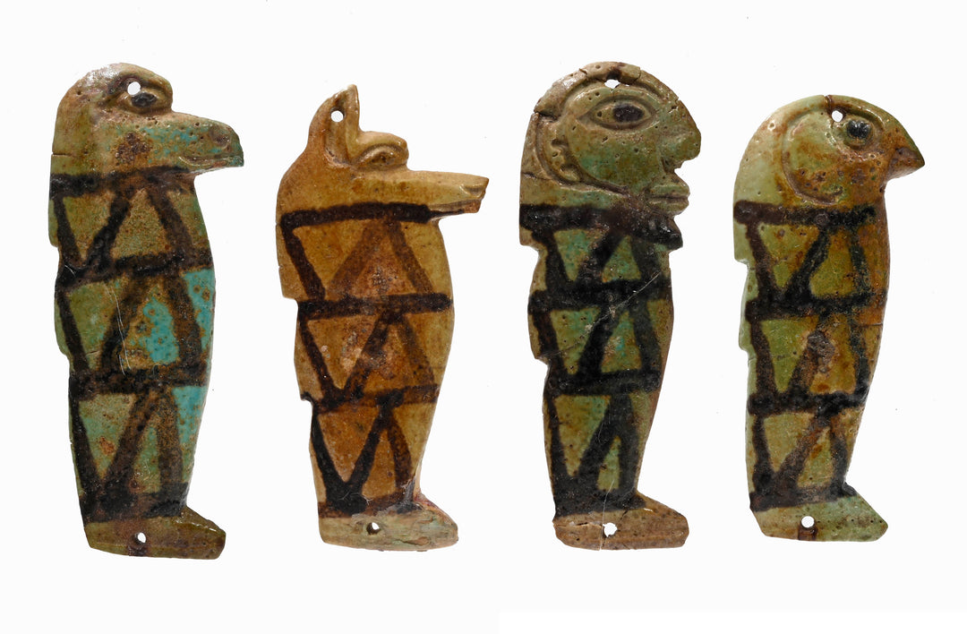 Egyptian Faience Amulets of the  Four Sons of Horus