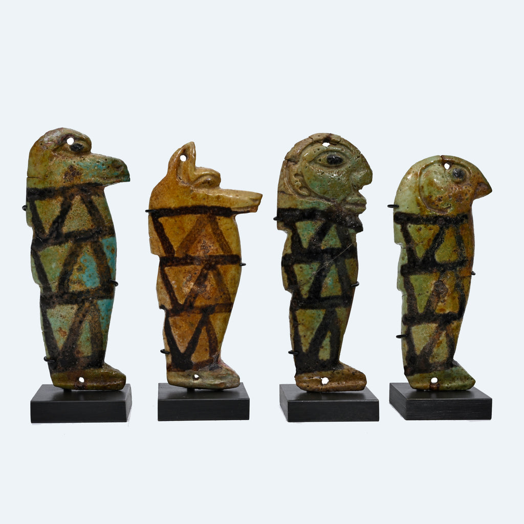 Egyptian Faience Amulets of the  Four Sons of Horus