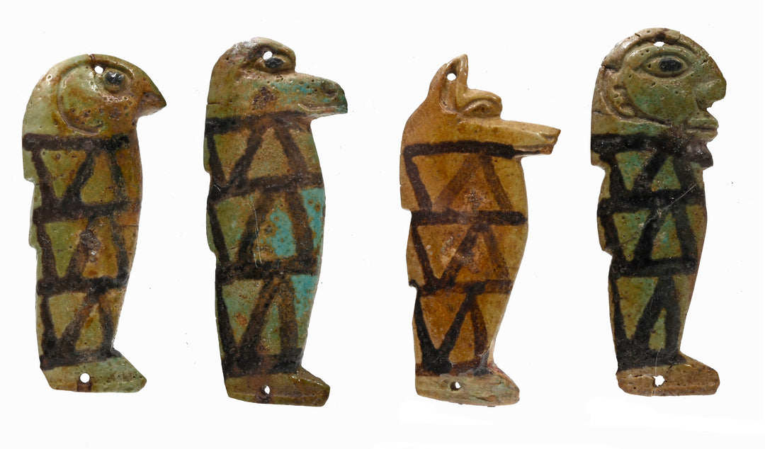 Egyptian Faience Amulets of the  Four Sons of Horus