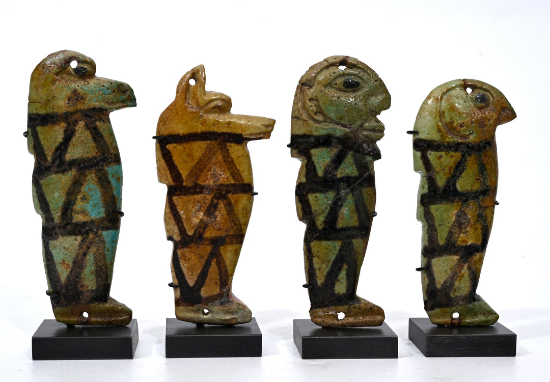 Egyptian Faience Amulets of the  Four Sons of Horus