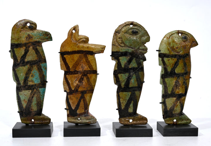 Egyptian Faience Amulets of the  Four Sons of Horus