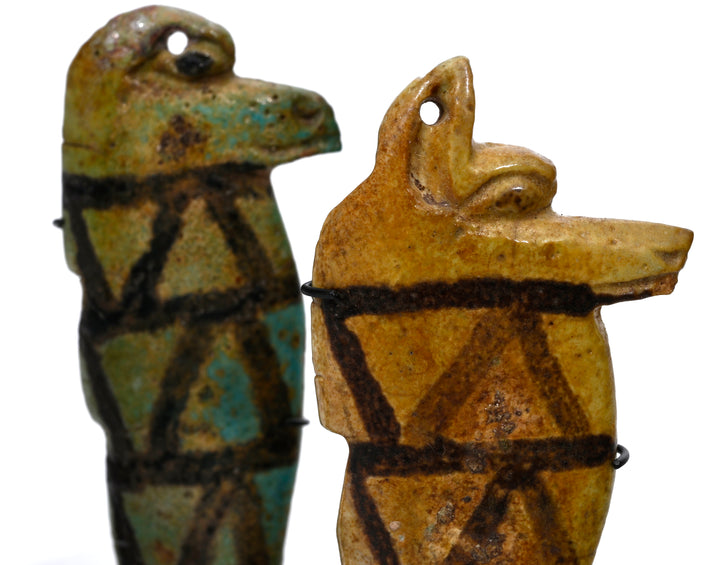 Egyptian Faience Amulets of the  Four Sons of Horus