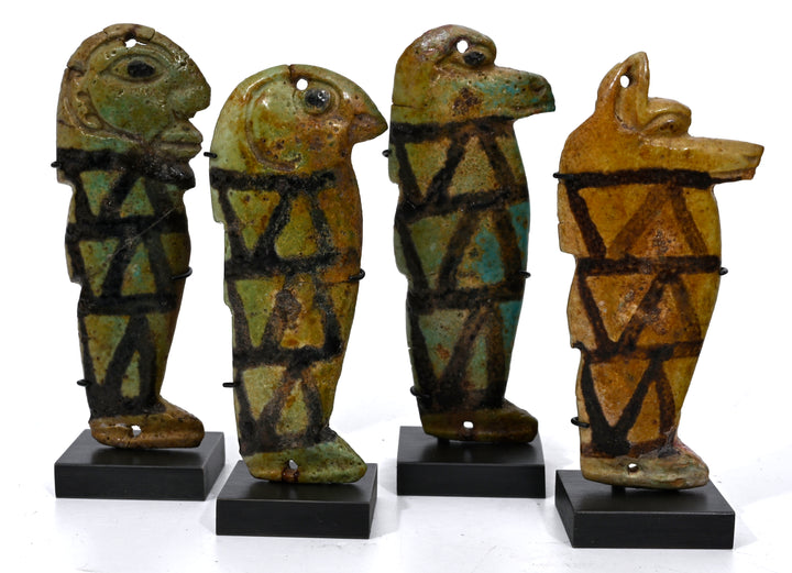 Egyptian Faience Amulets of the  Four Sons of Horus