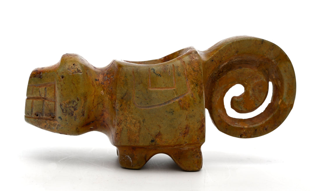 Chorrera Green Stone Feline Mortar