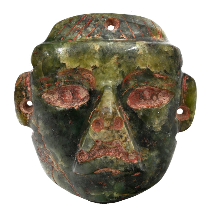 Olmec Jade Stone Pendant Mask