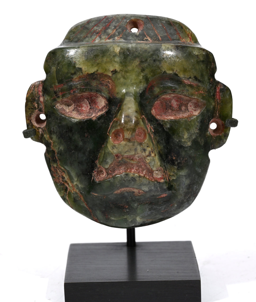 Olmec Jade Stone Pendant Mask