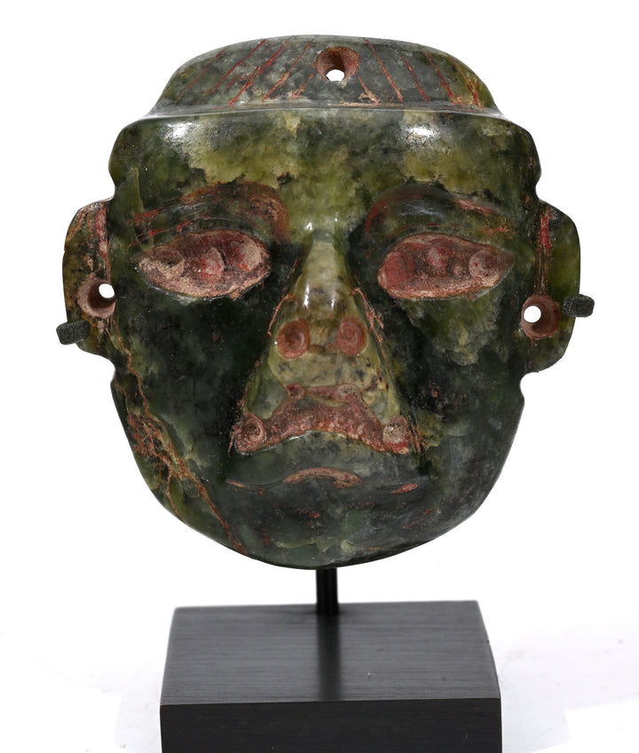 Olmec Jade Stone Pendant Mask