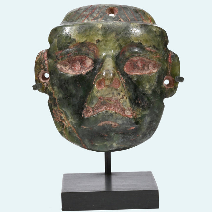 Olmec Jade Stone Pendant Mask