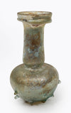 Roman Green Glass Unguentarium with Applied Nubs