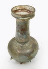 Roman Green Glass Unguentarium with Applied Nubs