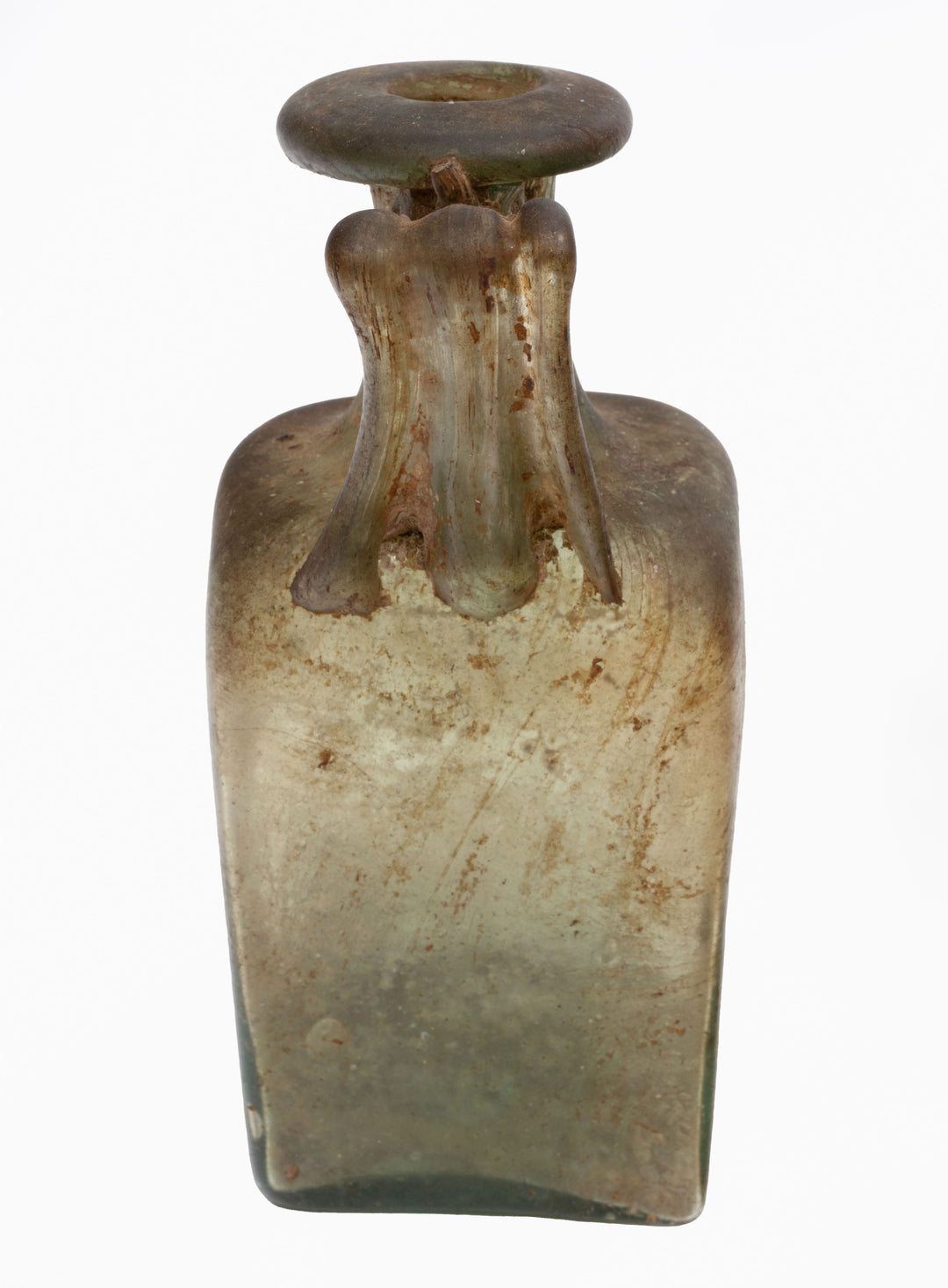Roman Green Glass Squarish  Bottle