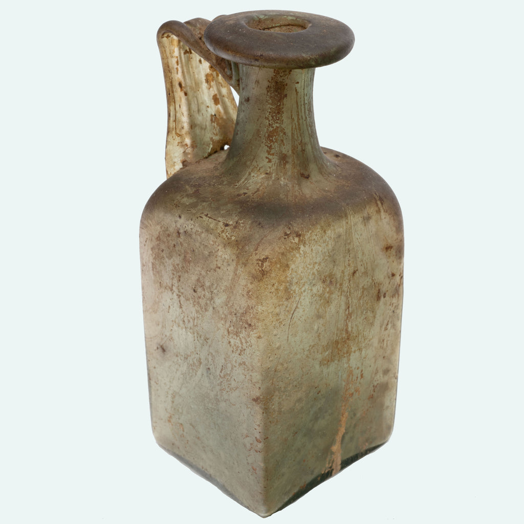 Roman Green Glass Squarish  Bottle