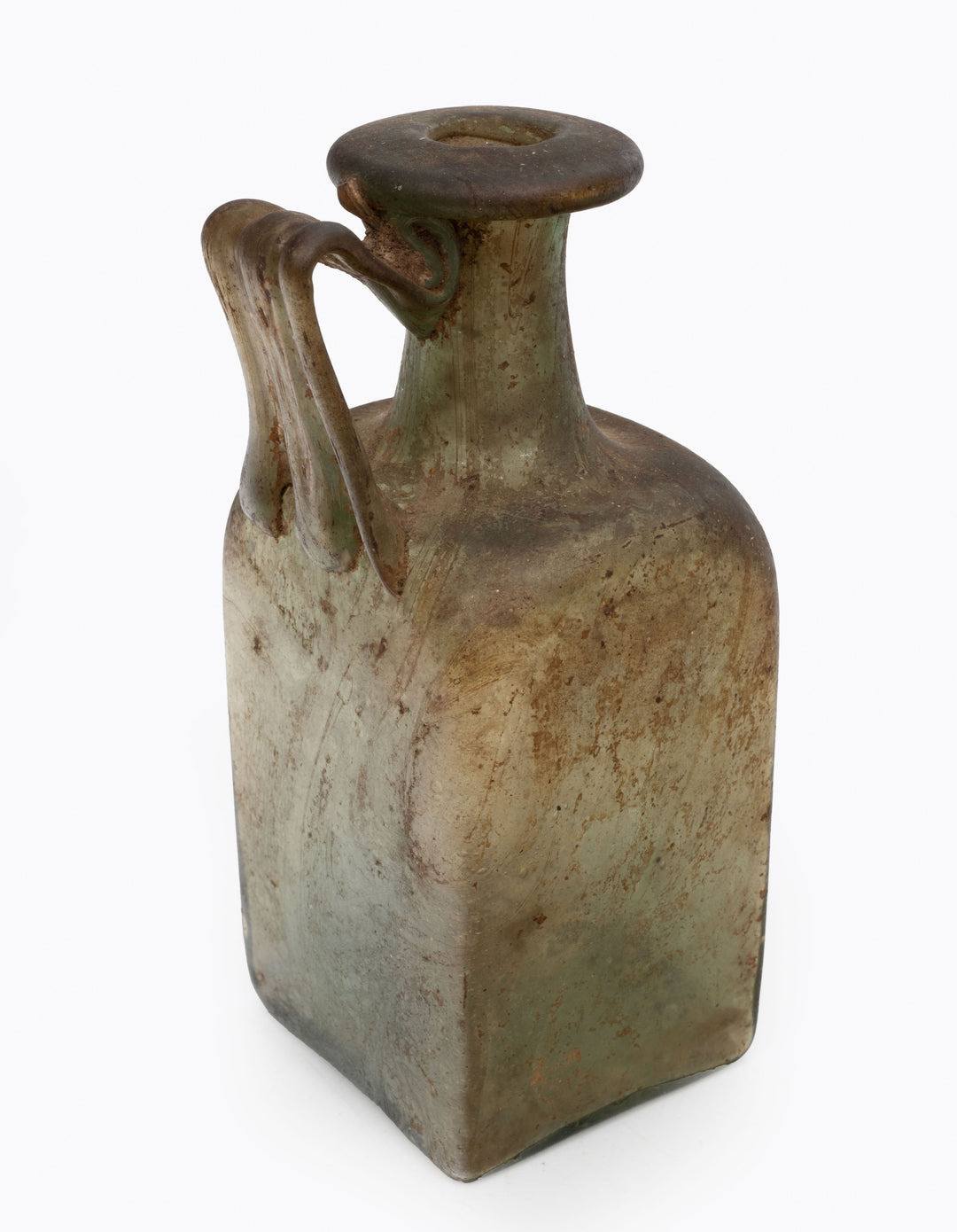 Roman Green Glass Squarish  Bottle