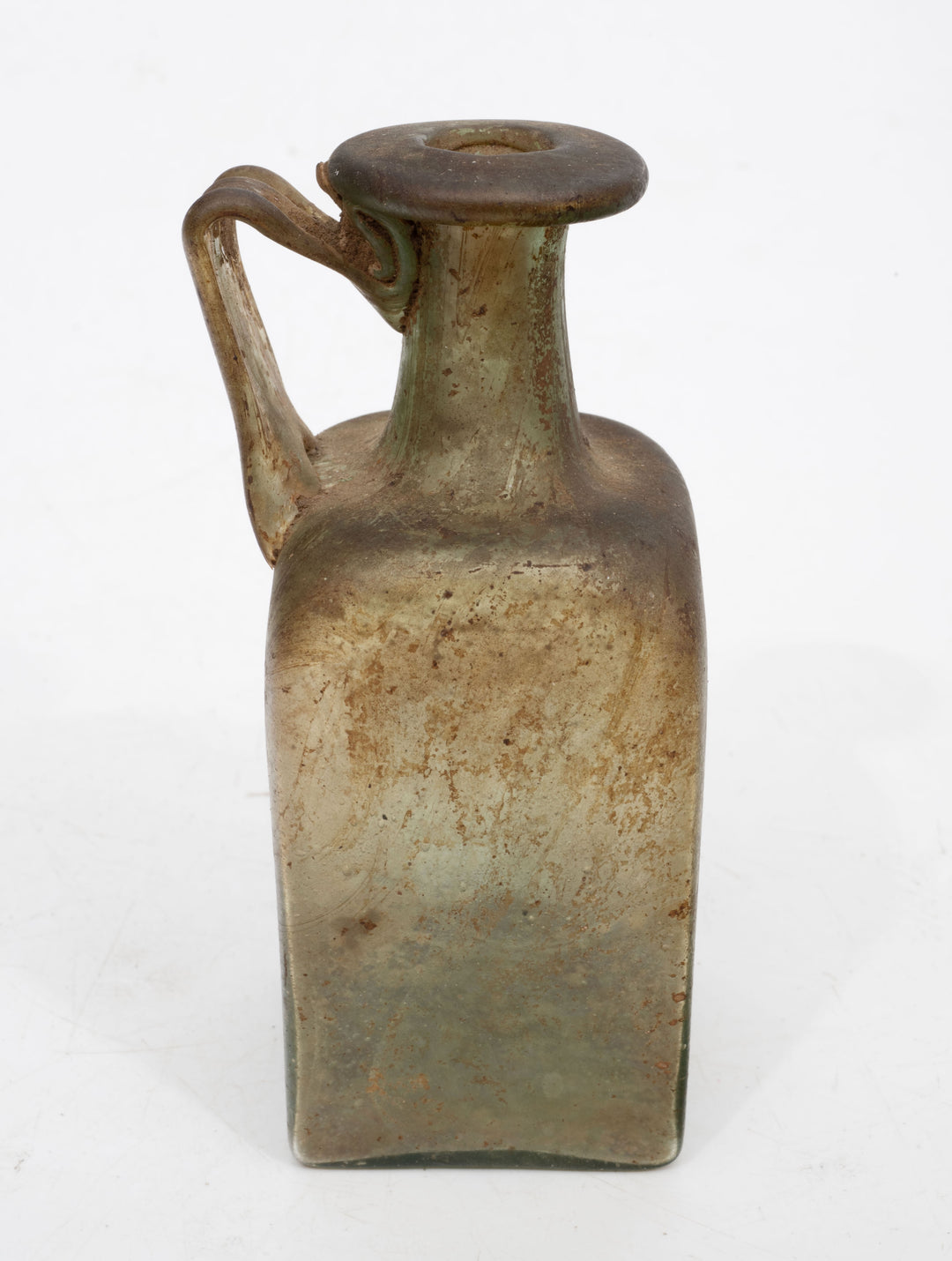 Roman Green Glass Squarish  Bottle