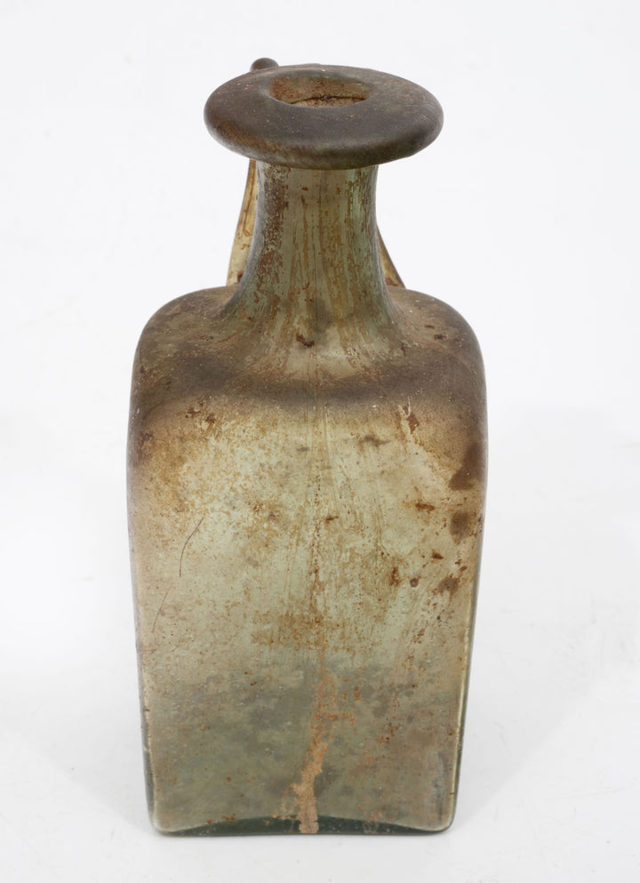 Roman Green Glass Squarish  Bottle
