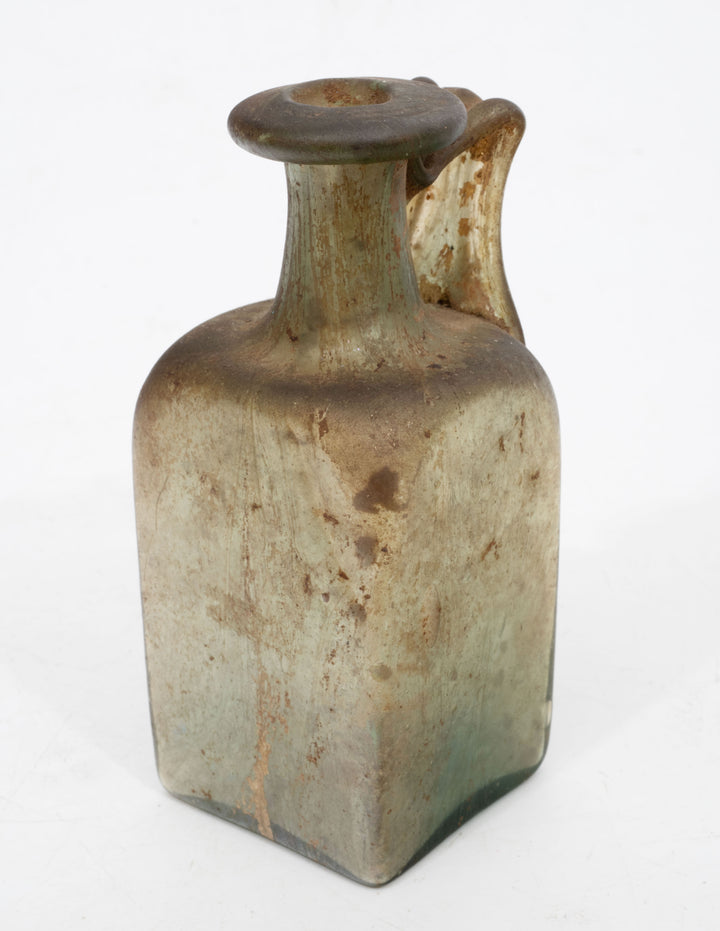 Roman Green Glass Squarish  Bottle
