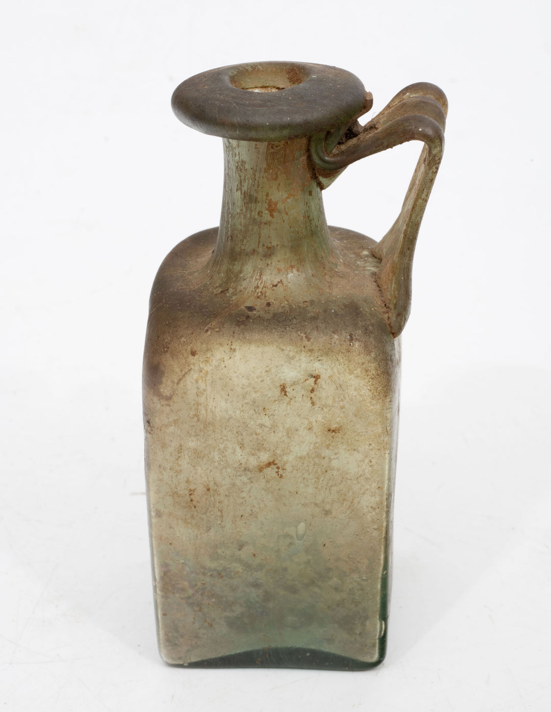 Roman Green Glass Squarish  Bottle