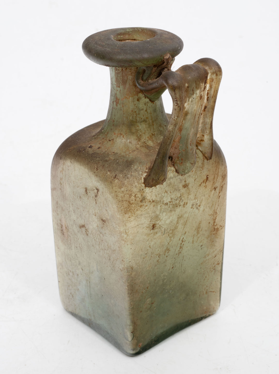 Roman Green Glass Squarish  Bottle