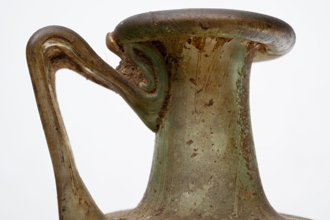 Roman Green Glass Squarish  Bottle