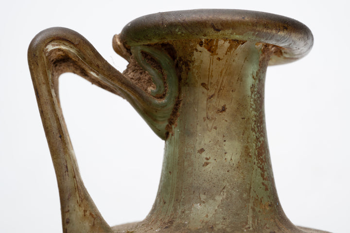 Roman Green Glass Squarish  Bottle